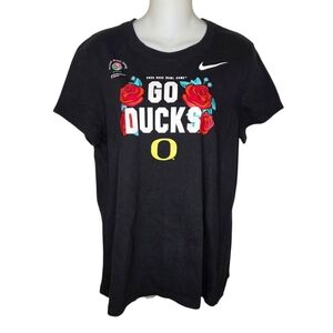 Nike Black 'Go Ducks' Graphic Tee Shirt Rose Bowl 2020, Size Medium
